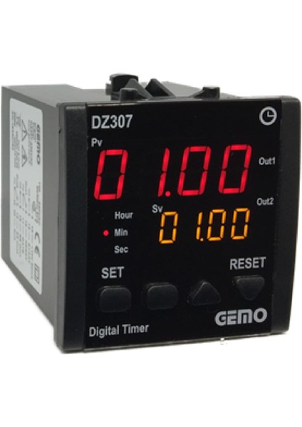 DZ307-230VAC ,72X72MM 110V..220VAC KONTAK-2A2K Fonkisyonel Zaman Röle