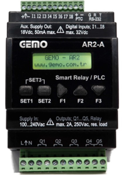 AR2-A-230VAC-8D ,110V..220VAC 8d/5r Plc Cpu Modül