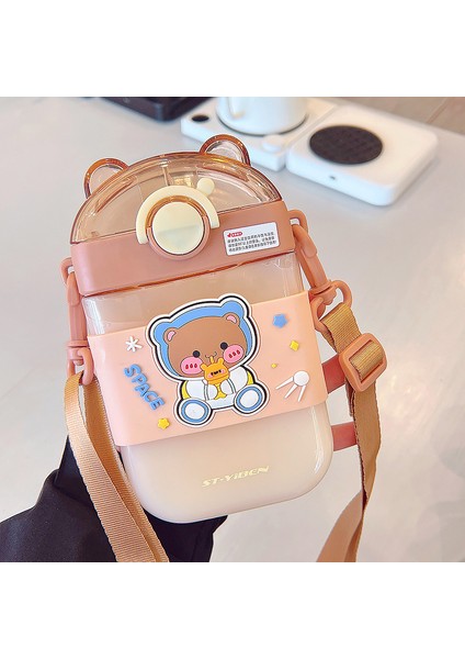 Çocuk Pipetli Dak Karikatür Sevimli Kare Plastik Daklar (Yurt Dışından)