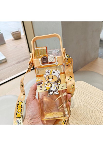 Karikatür Plastik Bardak Sevimli Ikili Içme Kupa Çocuk Pipetli Kur (Yurt Dışından)