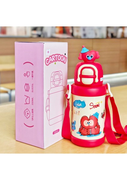 Yalıtımlı Bardak Pipetli Ikili Içme Bardağı Paslanmaz Çelik Vakumlu Kupa Öğrenci Bardağı (Yurt Dışından)