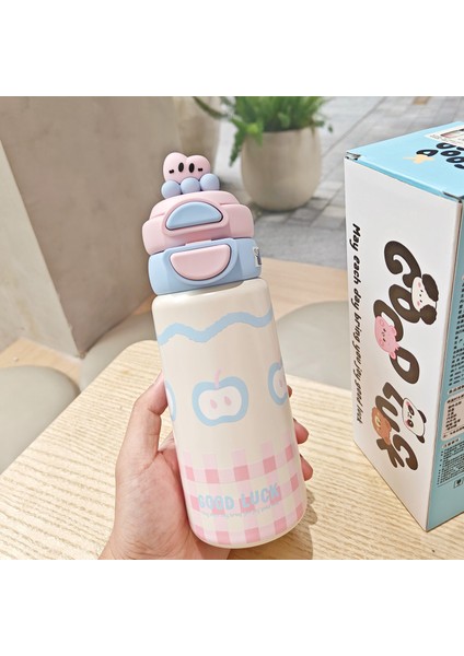 Yalıtımlı Bardak Pipetli Ikili Içme Bardağı Paslanmaz Çelik Vakumlu Kupa Öğrenci Bardağı (Yurt Dışından)