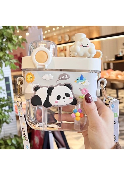 Pipetli Ikili Içme Bardağı Kupa Öğrenci Çocuk Pipetli Plastik Kupa (Yurt Dışından)