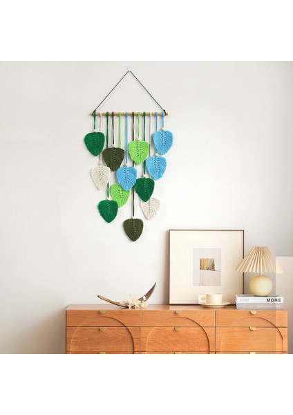 Iskandinav Bohem El Dokuması Yaprak Püskül Goblen Ev Odası Duvar Asılı Arka Plan Duvar Süsleri (Yurt Dışından)