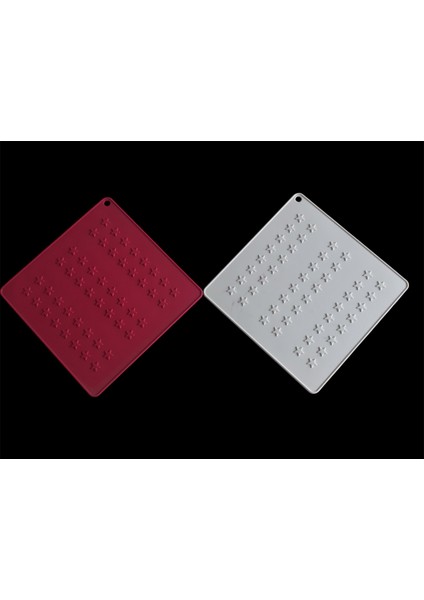 Bybirgül Slilikon Yıldız Kırmızı+Beyaz Nihale 17X17 cm (2li) Airfryer Pişirme Matı modelleri