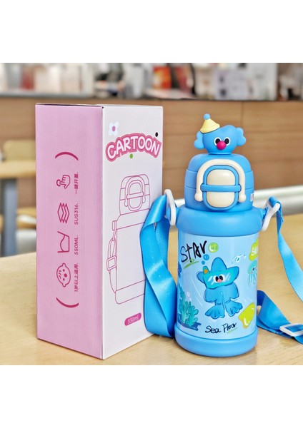 Yalıtımlı Bardak Pipetli Ikili Içme Bardağı Paslanmaz Çelik Vakumlu Kupa Öğrenci Bardağı (Yurt Dışından)