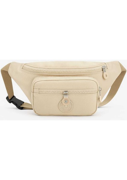 Şık Bej Çapraz Askılı Bel ve Omuz Spor Çanta