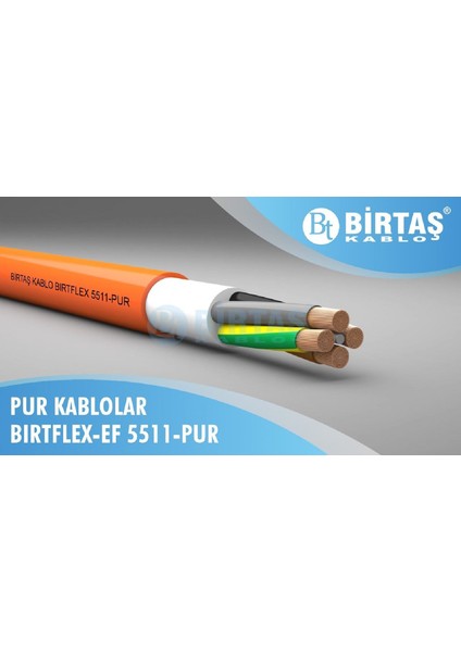 EF5111-PUR-4X1.5 ,kesit 1.5mm 4-Damar/çok Telli Standart Hareketli Pur Kablo