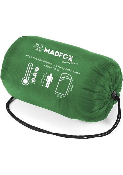 Yeşil Madfox Cavery Stone 0°c Uyku Tulumu, Konforlu ve Dayanıklı Doğa Macerası Için Ideal indirimleri