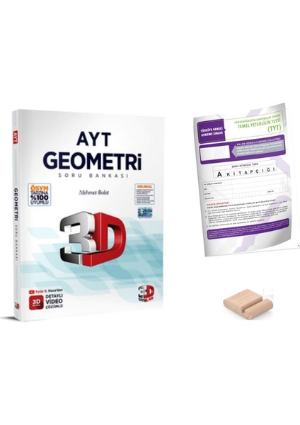 3D Ayt Geometri Soru Bankası - Yks 2026 + Telefon Tutucu + Tyt Deneme