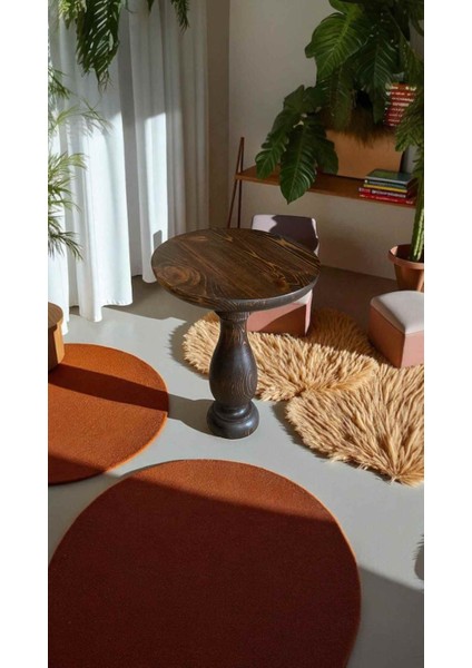 Ceviz Renkli Ahşap Mantar Yan Sehpa – Tekli Modern Sehpa fiyatları