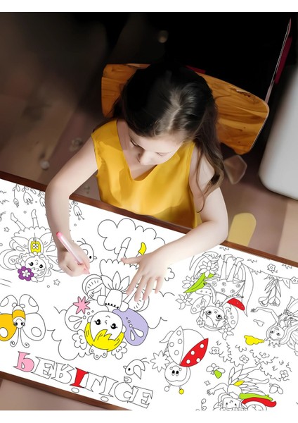 Periliçe Sevimli Periler 2.5m Dev Boyama | Doğum Günü Özel Aktivite Boyama Hediyesi fiyatları