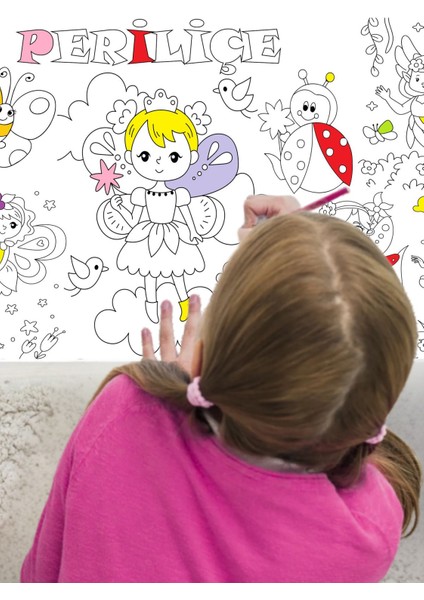 Periliçe Sevimli Periler 2.5m Dev Boyama | Doğum Günü Özel Aktivite Boyama Hediyesi indirimleri