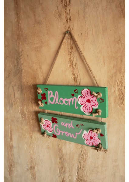 2'li El Yapımı Jüt Halat Askılı Rengarenk Mottolu Ahşap Iç ve Dış Mekan Bohem Duvar Panosu fiyatları