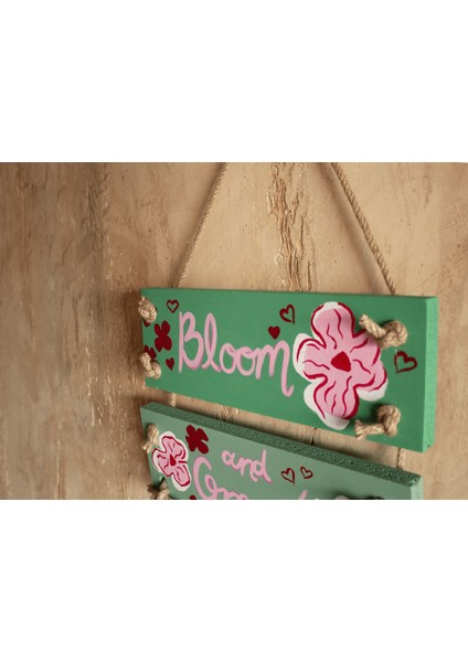 2'li El Yapımı Jüt Halat Askılı Rengarenk Mottolu Ahşap Iç ve Dış Mekan Bohem Duvar Panosu indirimleri