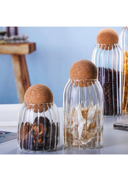 4'lü Cam Kavanoz ve Baharatlık Seti, Top Mantar Kapaklı, Şık ve Kullanışlı Tasarım modelleri