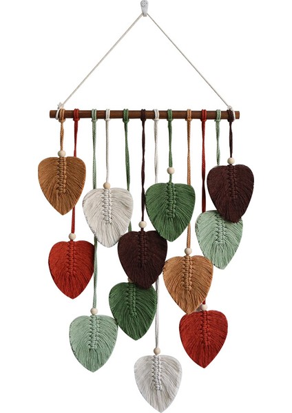 Iskandinav Bohem El Dokuması Yaprak Püskül Goblen Ev Odası Duvar Asılı Arka Plan Duvar Süsleri (Yurt Dışından)