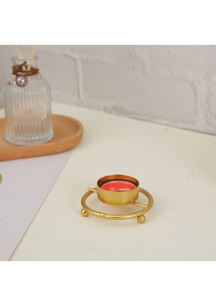 Mum Tabanı Tepsi Dekoratif Süs Ambiyans Ev Sunumu (Yurt Dışından)