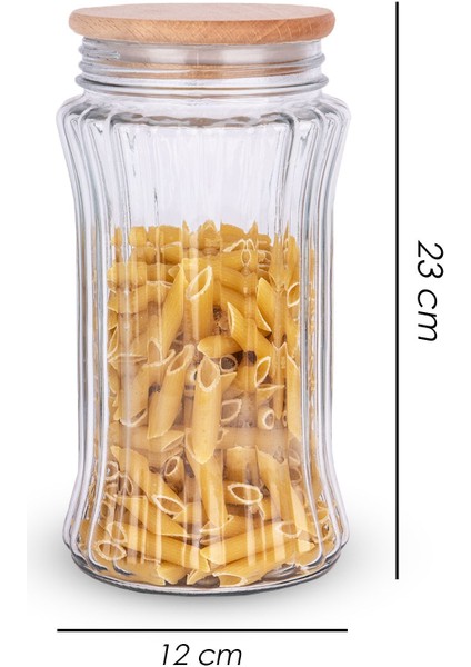 Turuncu 2000 ml Cam Kavanoz, Kapaklı, Çizgili, Hava Geçirmez, Saklama Kabı, 6'lı Paket fırsatları