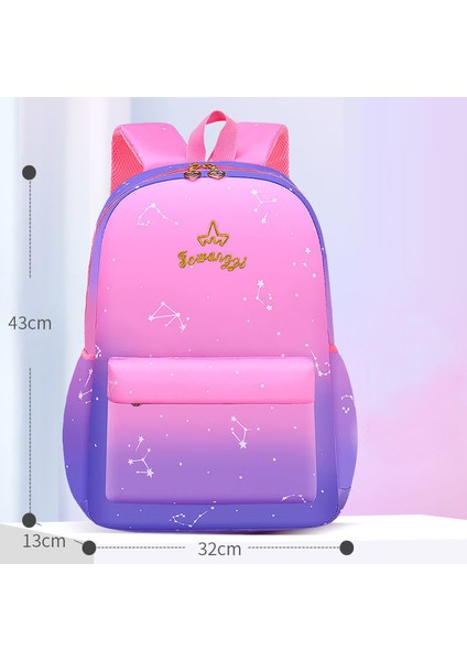 Yeni Ilkokul Öğrencileri Degrade Okul Çantası Kızlar Bir Ila Altı Sınıf Çocuklar Sevimli Yük Azaltma Hafif Omurga Koruma Prenses Omuzlar Sırt Çantaları (Yurt Dışından)