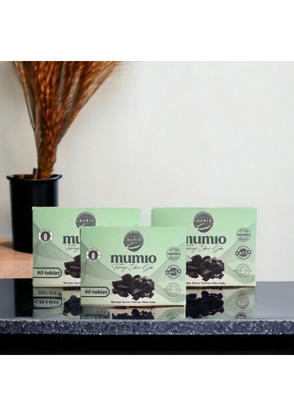 Mumiyo(Shilajit) İçeren Takviye Edici Gıda 3'lü 90 Tablet - Yüksek Dağlardan Gelen Şifa Mumiyo