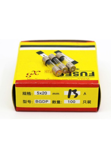 5X20-8A/100 ,8A 100-ADET Cam Sigorta