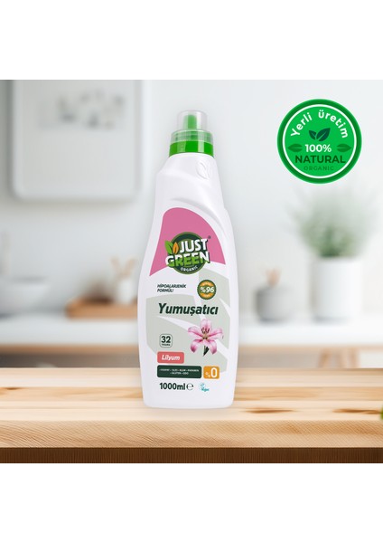 Bitkisel Çamaşır Yumuşatıcı Lilyum Çiçeği - Doğal ve Ferahlatıcı Yumuşaklık (1000 Ml) 32 Yıkama