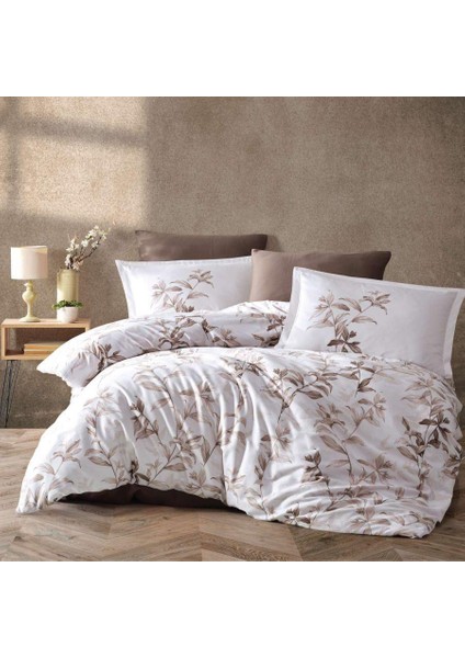 Pamuk Saten Çift Kişilik Nev Takımı Mass V1 Kahve