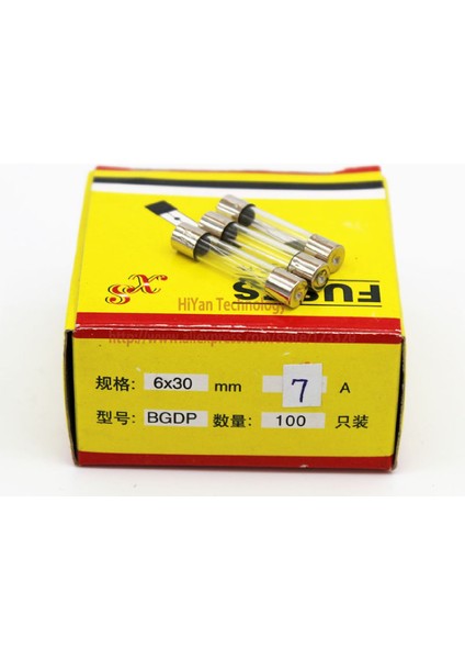 6X30-5A/100 ,5A 100-ADET Cam Sigorta