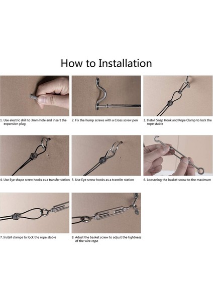 Açık Hava Işık Dizisi Asma Takımı 200 Ft. Asma Halat Kablosu (Yurt Dışından) fiyatları