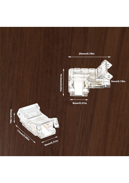 8mm 2 Pin Cob LED Şerit Konnektörü 8 Paket ve L Şekilli LED Köşe 2 Paket (Yurt Dışından) modelleri