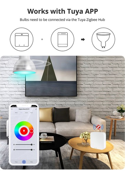 Tuya Zigbee GU10 Akıllı LED Ampul Rgbcw Kısılabilir Spot Aydınlatma (Yurt Dışından) fiyatları