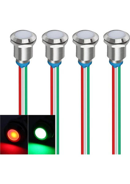 Iki Renkli Yeşil ve Kırmızı 12MM 12 Inç Enerji Tasarrufu Gösterge Işığı (Yurt Dışından)