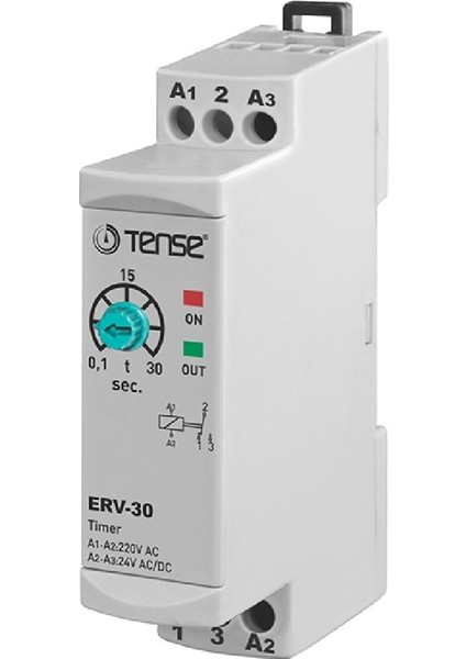 Erv-03 ,ray/dın 24V..220VAC/DC KONTAK-1A1K 3-Sn Zaman Röle