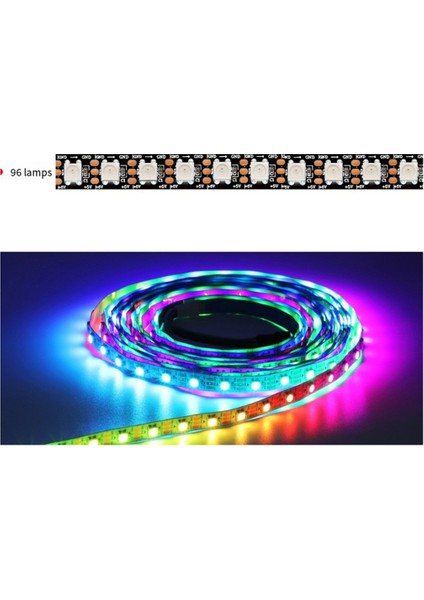 5m WS2812B LED Şerit 5V 9674 Piksel Led'ler IP20 Su Geçirmez 96LED (Yurt Dışından) fırsatları