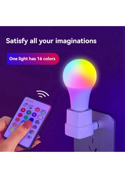LED Renkli Ampul E27 Vidalı Ampul Lamba Karartma Gücü 15W (Yurt Dışından)