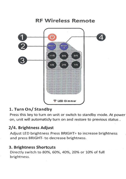 Voltaj Pwm Sinyal Kontrol Cihazı Rf 9-Tuşlu Uzaktan Kumanda (Yurt Dışından) modelleri