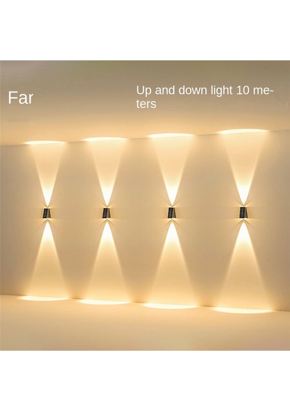 Güneş Enerjili Duvar Lambası Açık Hava Yukarı-Aşağı Aydınlatma Bahçe Için LED Lamba 3 Işık (Yurt Dışından)