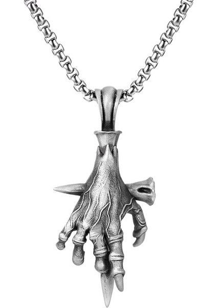Koyu Punk Tarzı Şeytan Eli Tırnak Haç Kolye Erkek Kolye Aksesuarları Zincir (Yurt Dışından)