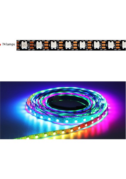 5m WS2812B LED Şerit 5V 9674 Piksel Led'ler IP20 Su Geçirmez 74LED (Yurt Dışından) indirimleri