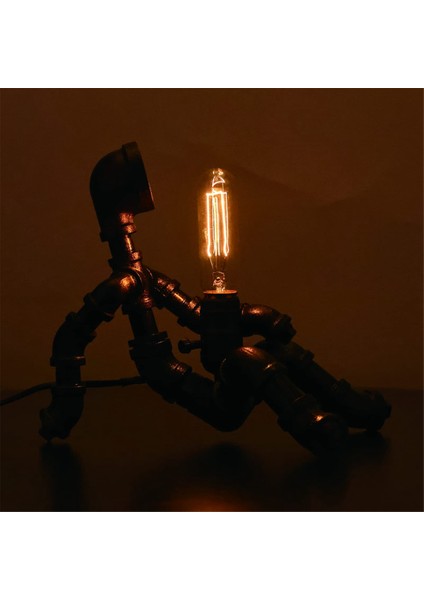 Steampunk Masa Lambası Robot Tasarım Endüstriyel Su Borusu Lambası Abd Fişi (Yurt Dışından) modelleri