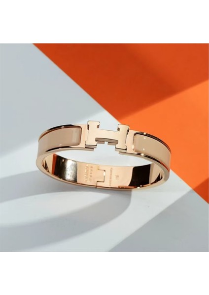 Moda Bilezik Emaye Geniş ve Dar Versiyon Erkek ve Kadınlar Için Uygun Harf Tokası (Yurt Dışından)