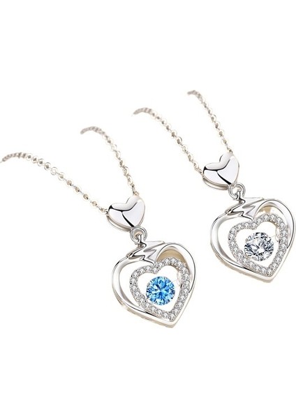 Kadınlar Için Kalp Atan Kalp Şeklinde Gümüş Kolye Kalp Atan Elektrokaplama Mavi Kalp Kolye Ucu (Yurt Dışından) fiyatları