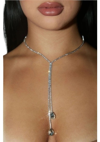 Uzun Püskül Kristal Kolye Kadın Zarif Moda Yapay Elmas Köprücük Zinciri Takı Aksesuarları (Yurt Dışından) fiyatları
