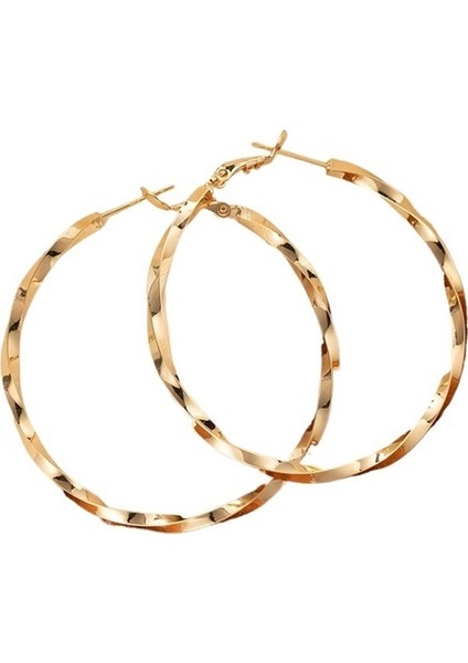 Kadınlar Için Bükülmüş Daire Küpeler Büyük Halka Küpeler Gümüş Iğne Küpeler (Yurt Dışından)