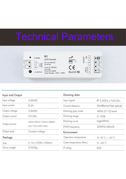 Rf Mini Stil LED Dimmer Kiti Iç Aydınlatma 12V 24V 1ch (Yurt Dışından) fırsatları