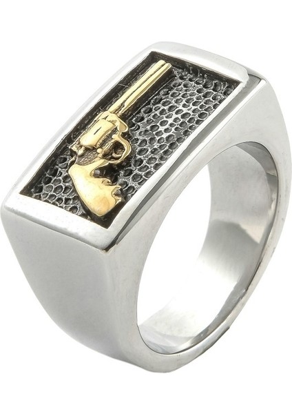 Çok Yönlü Moda Yüzüğü, Şık ve Zarif Paslanmaz Çelik Erkek Yüzük Boyutu: Çap 21,5 mm Çevre 67,5 mm (Yurt Dışından)