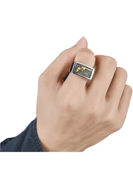 Çok Yönlü Moda Yüzüğü, Şık ve Zarif Paslanmaz Çelik Erkek Yüzük Boyutu: Çap 21,5 mm Çevre 67,5 mm (Yurt Dışından) fiyatları