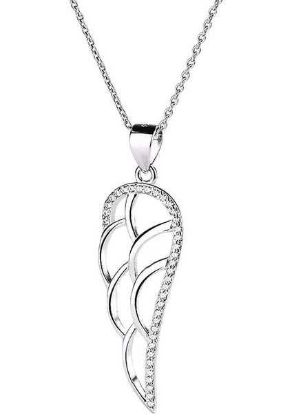 925 Ayar Gümüş Melek Kanatları Tüy Kolye Ucu Kadın Modası Üst Düzey Köprücük Kemiği Zinciri (Yurt Dışından)