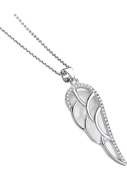 925 Ayar Gümüş Melek Kanatları Tüy Kolye Ucu Kadın Modası Üst Düzey Köprücük Kemiği Zinciri (Yurt Dışından) fırsatları